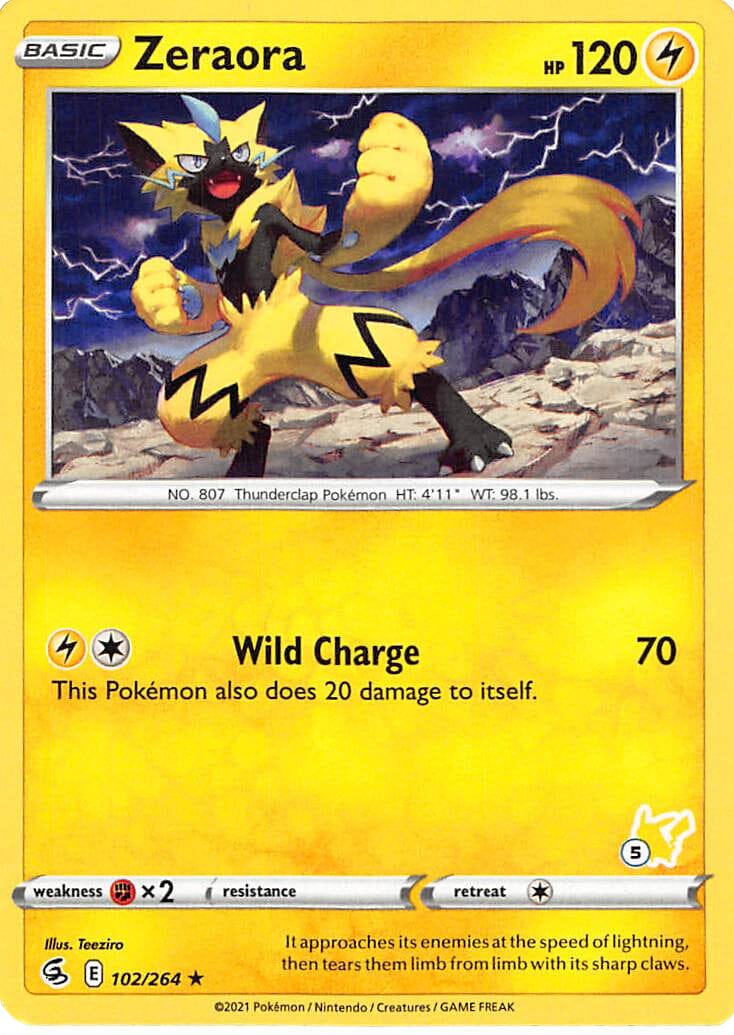Zeraora (102/264) (Pikachu Stamp #5) [Battle Academy 2022] Pokemon Single Pokémon  | Multizone: Comics And Games