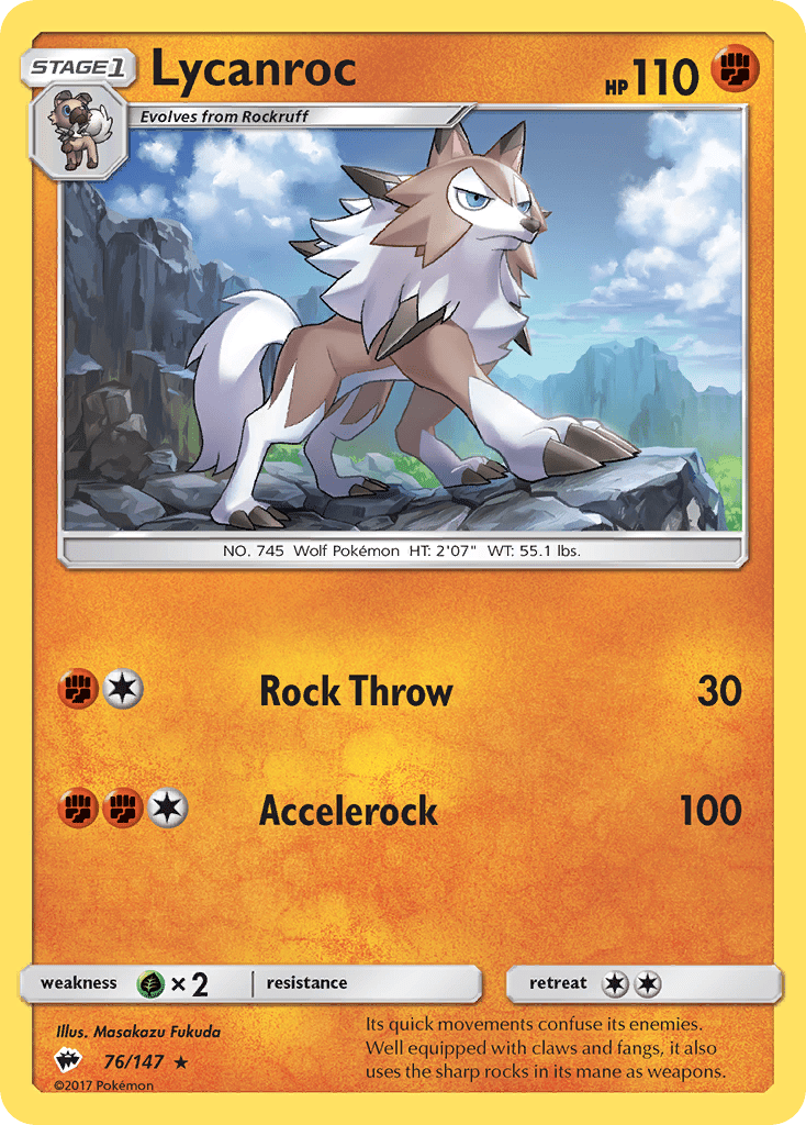 Lycanroc (76/147) [Sun & Moon: Burning Shadows] Pokemon Single Pokémon  | Multizone: Comics And Games