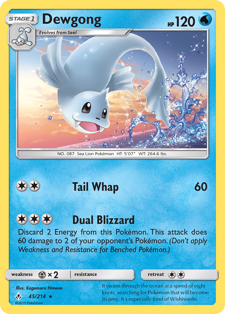 Dewgong (45/214) [Sun & Moon: Unbroken Bonds] Pokemon Single Pokémon  | Multizone: Comics And Games