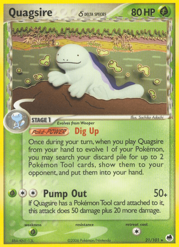 Quagsire (21/101) (Delta Species) [EX: Dragon Frontiers] Pokemon Single Pokémon  | Multizone: Comics And Games