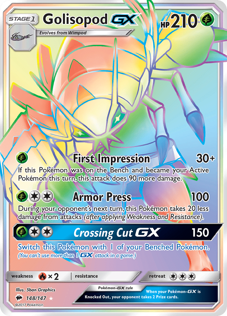 Golisopod GX (148/147) [Sun & Moon: Burning Shadows] Pokemon Single Pokémon  | Multizone: Comics And Games