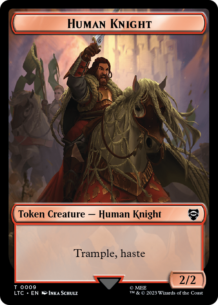 Human Knight // Human Double-Sided Token [The Lord of the Rings: Tales of Middle-Earth Commander Tokens] MTG Single Magic: The Gathering  | Multizone: Comics And Games