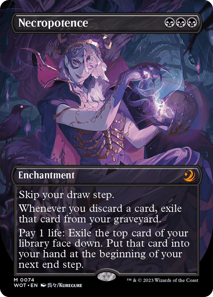 Necropotence (Anime Borderless) [Wilds of Eldraine: Enchanting Tales] MTG Single Magic: The Gathering  | Multizone: Comics And Games