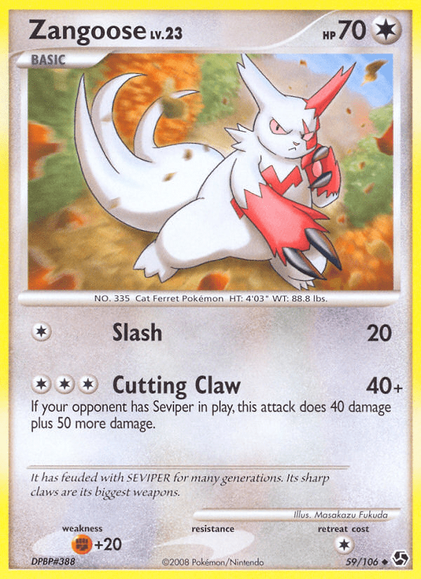 Zangoose (59/106) [Diamond & Pearl: Great Encounters] Pokemon Single Pokémon  | Multizone: Comics And Games