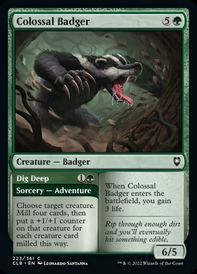 Colossal Badger // Dig Deep [Commander Legends: Battle for Baldur's Gate] MTG Single Magic: The Gathering  | Multizone: Comics And Games
