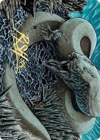 Koma, Cosmos Serpent 2 Art Card (Gold-Stamped Signature) [Kaldheim: Art Series] MTG Single Magic: The Gathering  | Multizone: Comics And Games