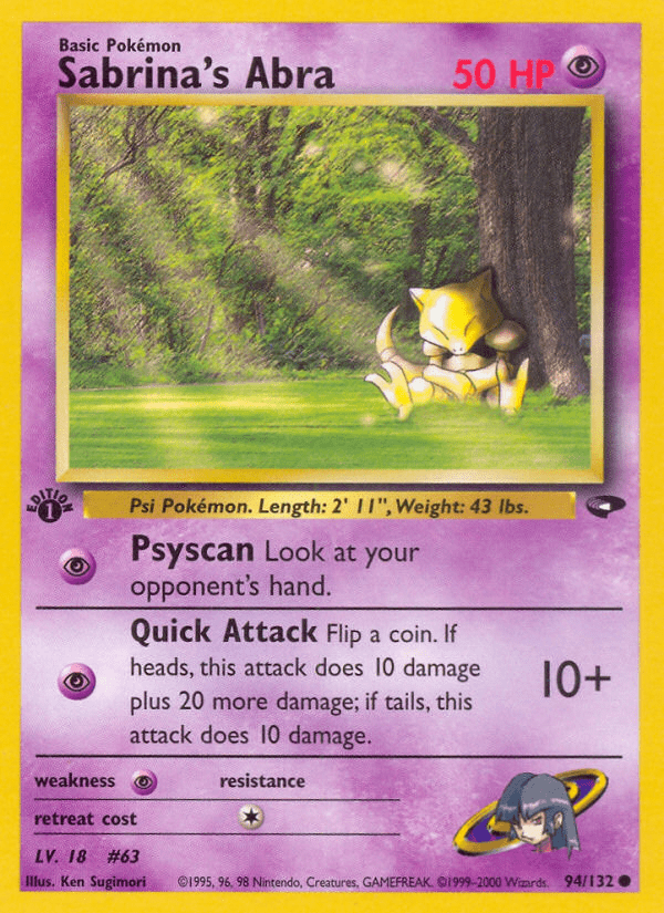 Sabrina's Abra (94/132) [Gym Challenge 1st Edition] Pokemon Single Pokémon  | Multizone: Comics And Games