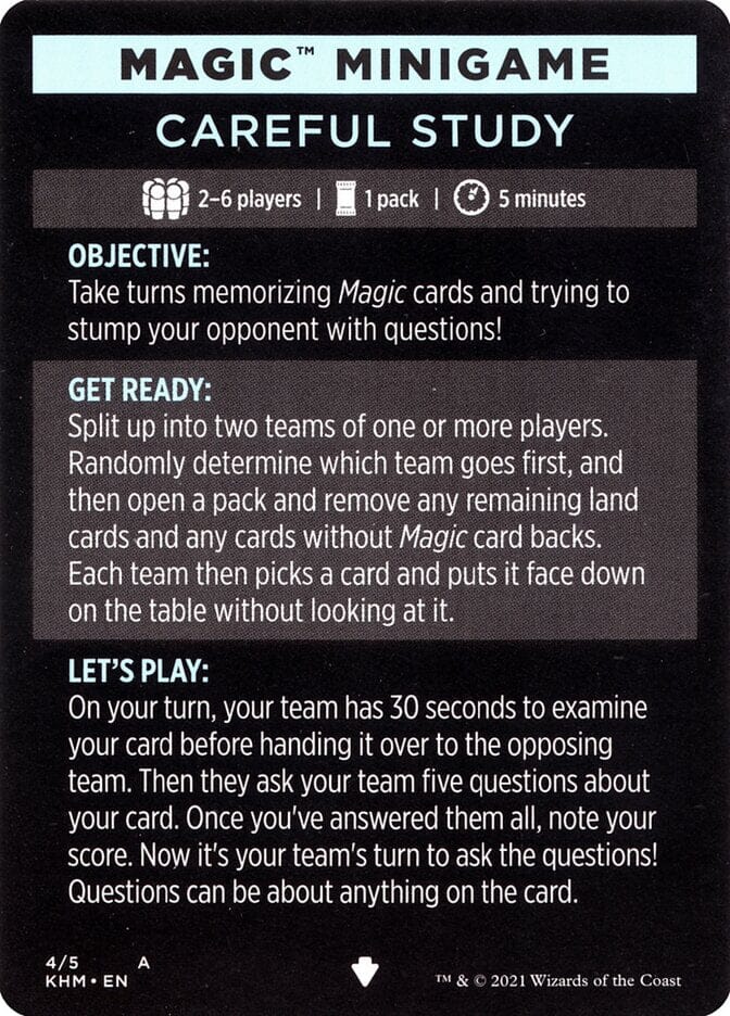 Careful Study (Magic Minigame) [Kaldheim Minigame] MTG Single Magic: The Gathering  | Multizone: Comics And Games