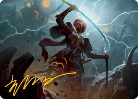 Raiyuu, Storm's Edge Art Card (Gold-Stamped Signature) [Kamigawa: Neon Dynasty Art Series] MTG Single Magic: The Gathering  | Multizone: Comics And Games