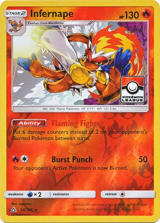 Infernape (23/156) (League Promo) [Sun & Moon: Ultra Prism] Pokemon Single Pokémon  | Multizone: Comics And Games