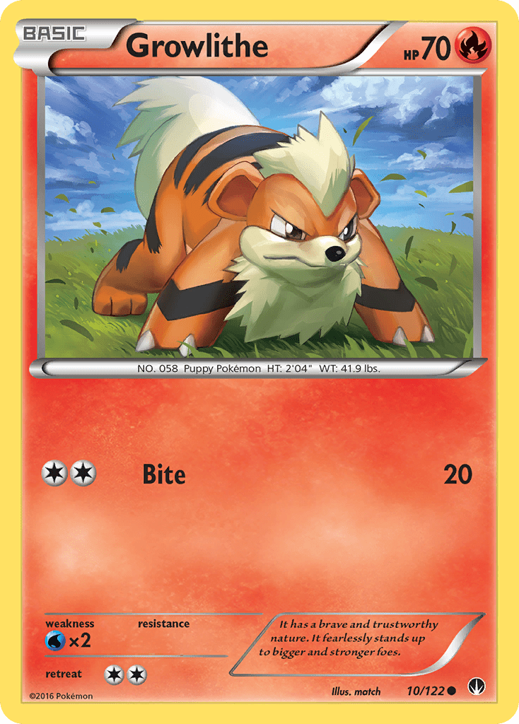 Growlithe (10/122) [XY: BREAKpoint] Pokemon Single Pokémon  | Multizone: Comics And Games