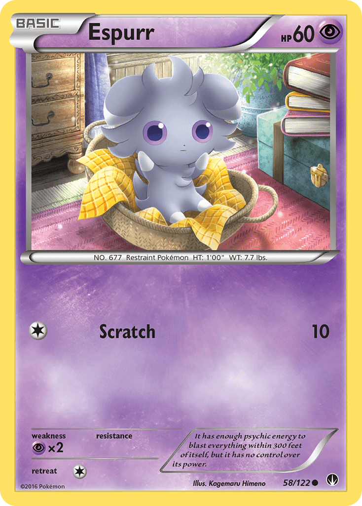 Espurr (58/122) [XY: BREAKpoint] Pokemon Single Pokémon  | Multizone: Comics And Games