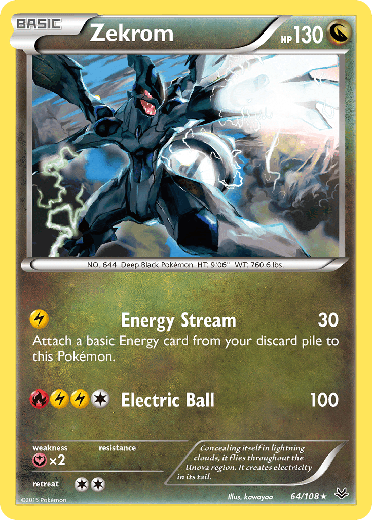 Zekrom (64/108) [XY: Roaring Skies] Pokemon Single Pokémon  | Multizone: Comics And Games