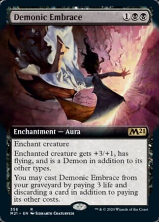 Demonic Embrace (Extended Art) [Core Set 2021] MTG Single Magic: The Gathering  | Multizone: Comics And Games