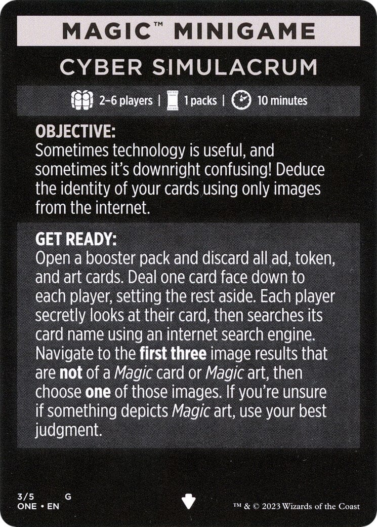 Cyber Simulacrum (Magic Minigame) [Phyrexia: All Will Be One Minigame] MTG Single Magic: The Gathering  | Multizone: Comics And Games