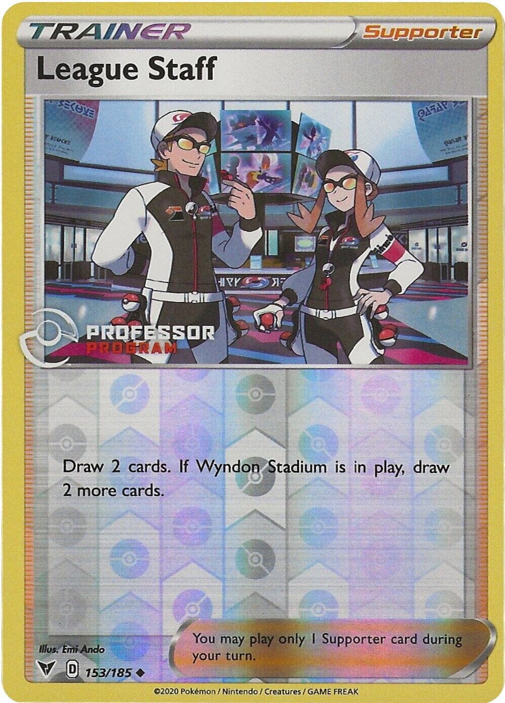 League Staff (153/185) (Professor Program Promo) [Sword & Shield: Vivid Voltage] Pokemon Single Pokémon  | Multizone: Comics And Games