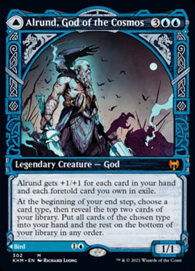 Alrund, God of the Cosmos // Hakka, Whispering Raven (Showcase) [Kaldheim] MTG Single Magic: The Gathering  | Multizone: Comics And Games