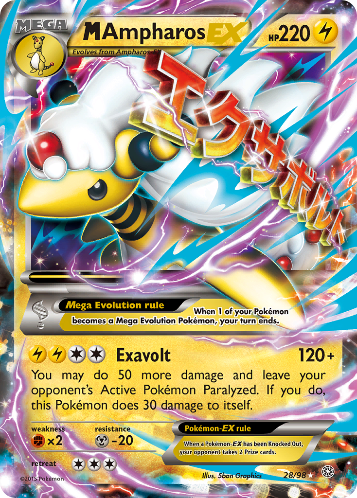 M Ampharos EX (28/98) [XY: Ancient Origins] Pokemon Single Pokémon  | Multizone: Comics And Games