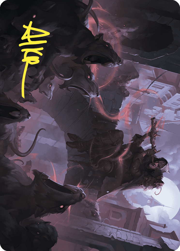 Gnawing Crescendo Art Card (Gold-Stamped Signature) [Wilds of Eldraine Art Series] MTG Single Magic: The Gathering  | Multizone: Comics And Games
