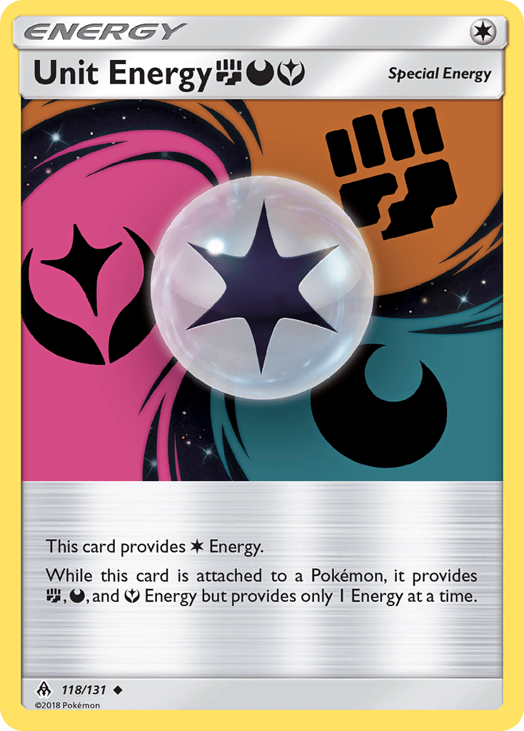 Unit Energy (118/131) (Fighting, Darkness, Fairy) [Sun & Moon: Forbidden Light] Pokemon Single Pokémon  | Multizone: Comics And Games