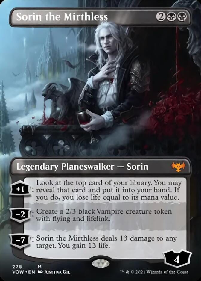 Sorin the Mirthless (Borderless) [Innistrad: Crimson Vow] MTG Single Magic: The Gathering  | Multizone: Comics And Games