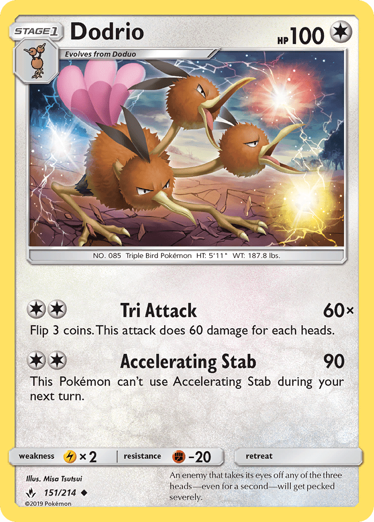 Dodrio (151/214) [Sun & Moon: Unbroken Bonds] Pokemon Single Pokémon  | Multizone: Comics And Games