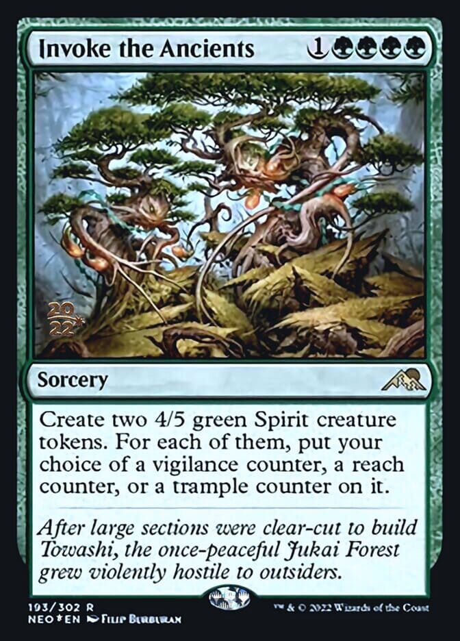 Invoke the Ancients [Kamigawa: Neon Dynasty Prerelease Promos] MTG Single Magic: The Gathering  | Multizone: Comics And Games