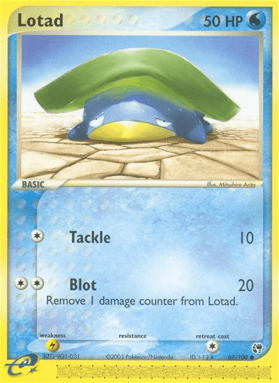 Lotad (67/100) [EX: Sandstorm] Pokemon Single Pokémon  | Multizone: Comics And Games
