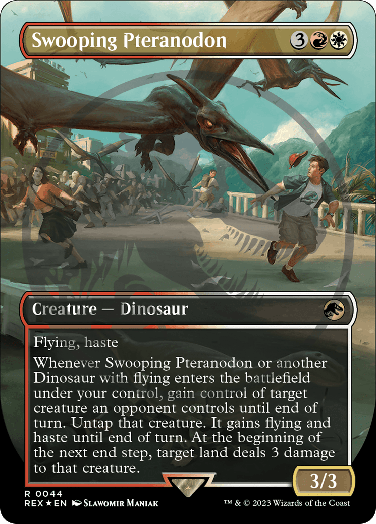 Swooping Pteranodon Emblem (Borderless) [Jurassic World Collection Tokens] MTG Single Magic: The Gathering  | Multizone: Comics And Games
