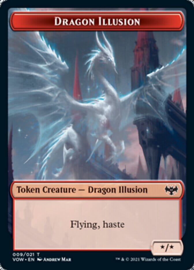 Blood // Dragon Illusion Double-sided Token [Innistrad: Crimson Vow Tokens] MTG Single Magic: The Gathering  | Multizone: Comics And Games