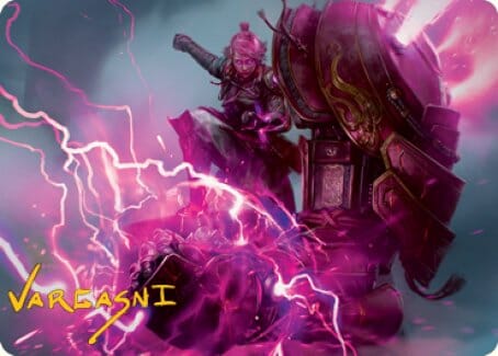Voltage Surge Art Card (Gold-Stamped Signature) [Kamigawa: Neon Dynasty Art Series] MTG Single Magic: The Gathering  | Multizone: Comics And Games