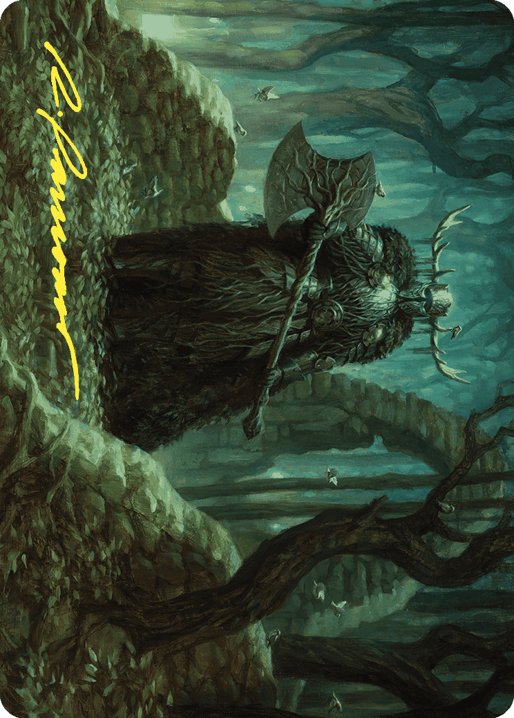 Mosswood Dreadknight Art Card (Gold-Stamped Signature) [Wilds of Eldraine Art Series] MTG Single Magic: The Gathering  | Multizone: Comics And Games