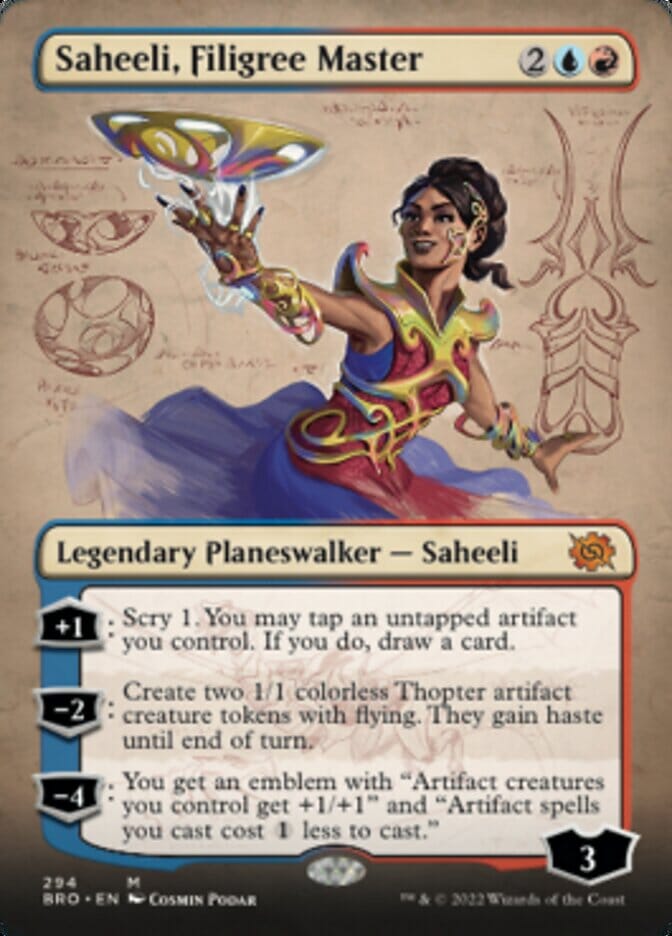 Saheeli, Filigree Master (Borderless Alternate Art) [The Brothers' War] MTG Single Magic: The Gathering  | Multizone: Comics And Games