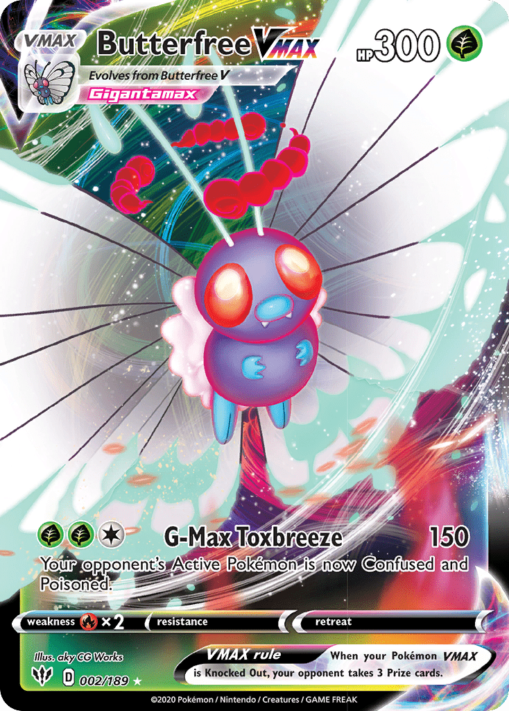 Butterfree VMAX (002/189) [Sword & Shield: Darkness Ablaze] Pokemon Single Pokémon  | Multizone: Comics And Games