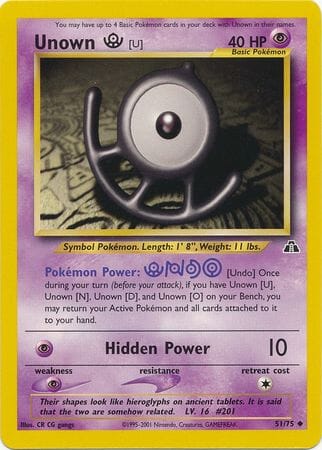 Unown [U] (51/75) [Neo Discovery Unlimited] Pokemon Single Pokémon  | Multizone: Comics And Games