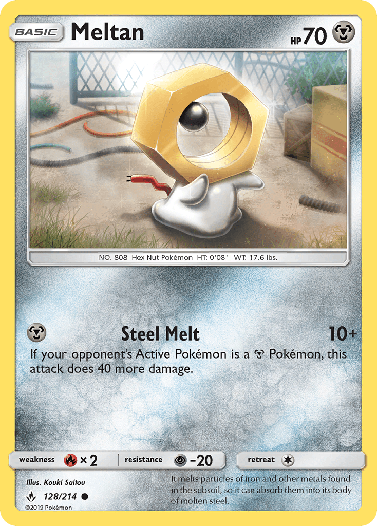Meltan (128/214) [Sun & Moon: Unbroken Bonds] Pokemon Single Pokémon  | Multizone: Comics And Games