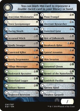 Checklist Card - (CH1) Shadows over Innistrad [Shadows over Innistrad Tokens] MTG Single Magic: The Gathering  | Multizone: Comics And Games