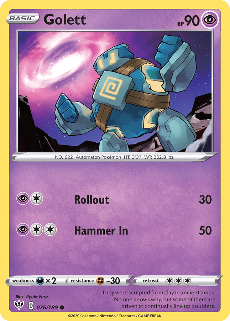 Golett (076/189) [Sword & Shield: Darkness Ablaze] Pokemon Single Pokémon  | Multizone: Comics And Games
