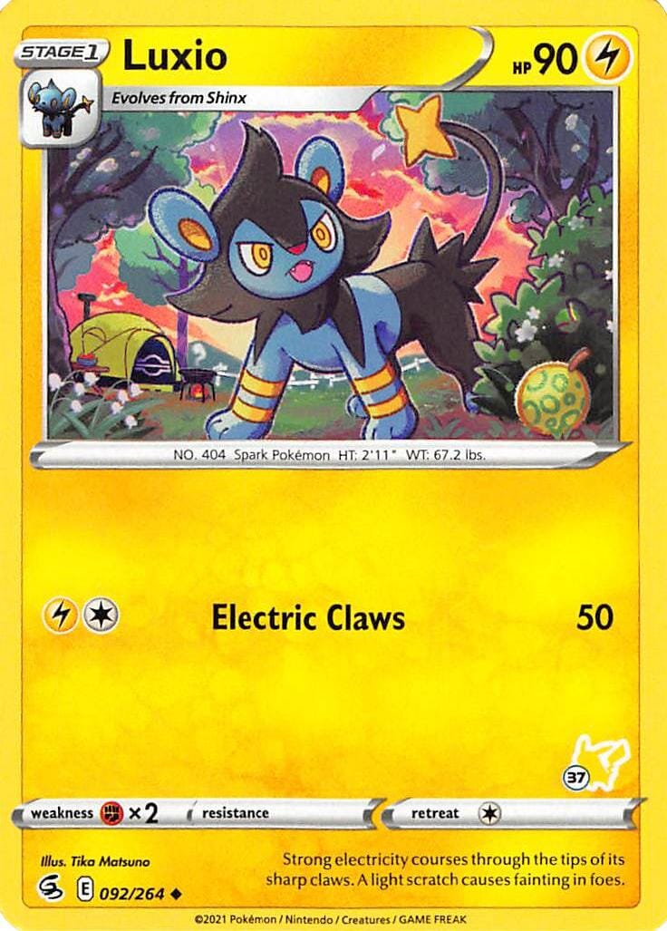 Luxio (092/264) (Pikachu Stamp #37) [Battle Academy 2022] Pokemon Single Pokémon  | Multizone: Comics And Games