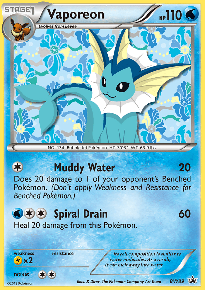 Vaporeon (BW89) [Black & White: Black Star Promos] Pokemon Single Pokémon  | Multizone: Comics And Games
