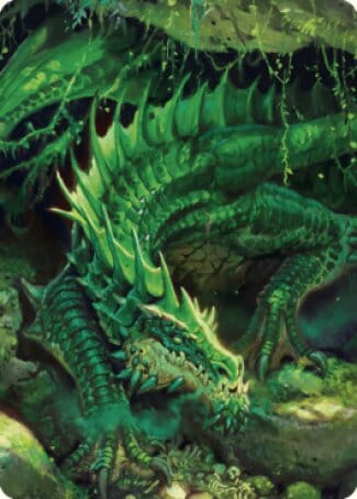 Lurking Green Dragon Art Card [Commander Legends: Battle for Baldur's Gate Art Series] MTG Single Magic: The Gathering  | Multizone: Comics And Games