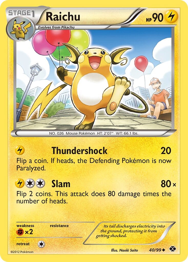 Raichu (40/99) (Cosmos Holo) (Blister Exclusive) [Black & White: Next Destinies] Pokemon Single Pokémon  | Multizone: Comics And Games