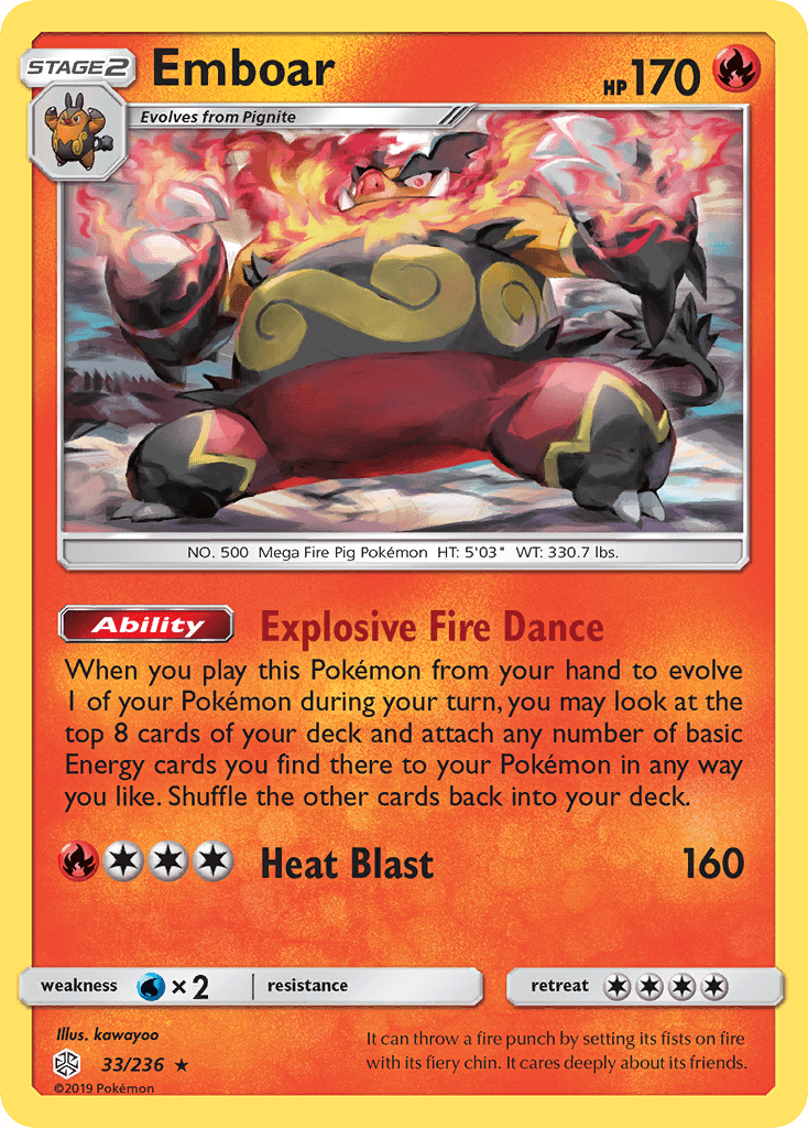 Emboar (33/236) [Sun & Moon: Cosmic Eclipse] Pokemon Single Pokémon  | Multizone: Comics And Games