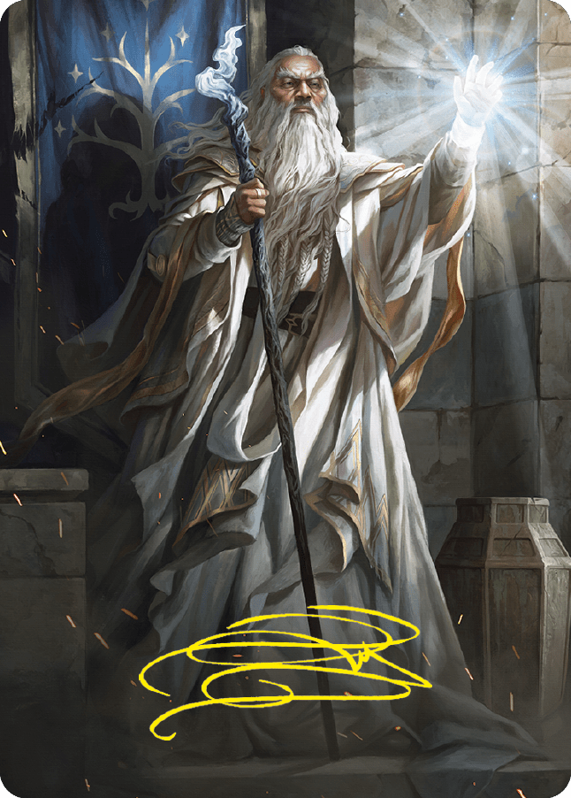 Gandalf the White Art Card (Gold-Stamped Signature) [The Lord of the Rings: Tales of Middle-earth Art Series] MTG Single Magic: The Gathering  | Multizone: Comics And Games