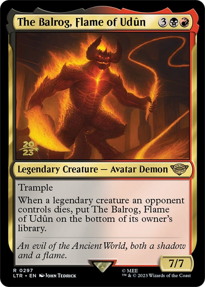 The Balrog, Flame of Udun [The Lord of the Rings: Tales of Middle-Earth Prerelease Promos] MTG Single Magic: The Gathering  | Multizone: Comics And Games