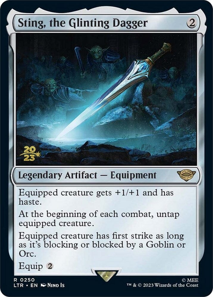 Sting, the Glinting Dagger [The Lord of the Rings: Tales of Middle-Earth Prerelease Promos] MTG Single Magic: The Gathering  | Multizone: Comics And Games
