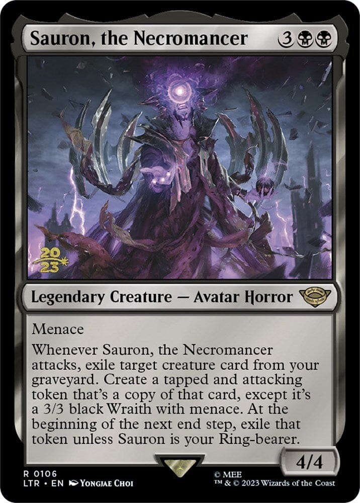 Sauron, the Necromancer [The Lord of the Rings: Tales of Middle-Earth Prerelease Promos] MTG Single Magic: The Gathering  | Multizone: Comics And Games