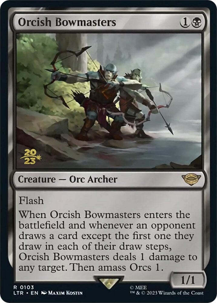 Orcish Bowmasters [The Lord of the Rings: Tales of Middle-Earth Prerelease Promos] MTG Single Magic: The Gathering  | Multizone: Comics And Games
