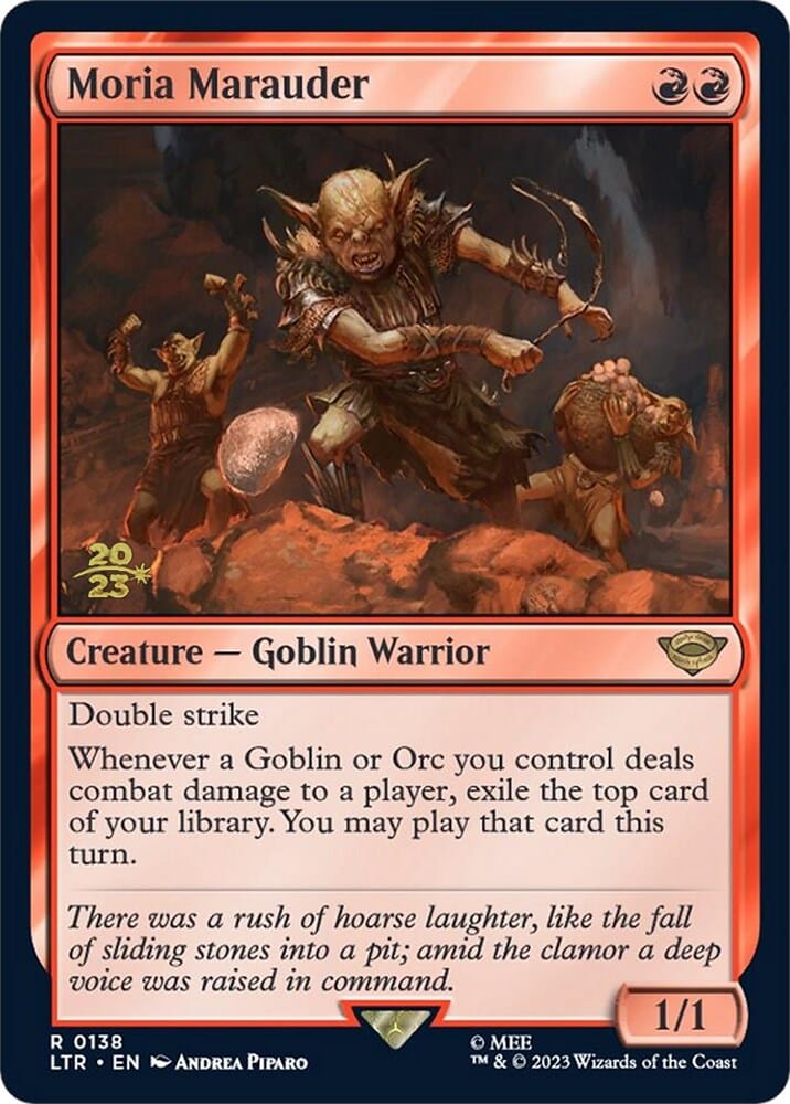 Moria Marauder [The Lord of the Rings: Tales of Middle-Earth Prerelease Promos] MTG Single Magic: The Gathering  | Multizone: Comics And Games