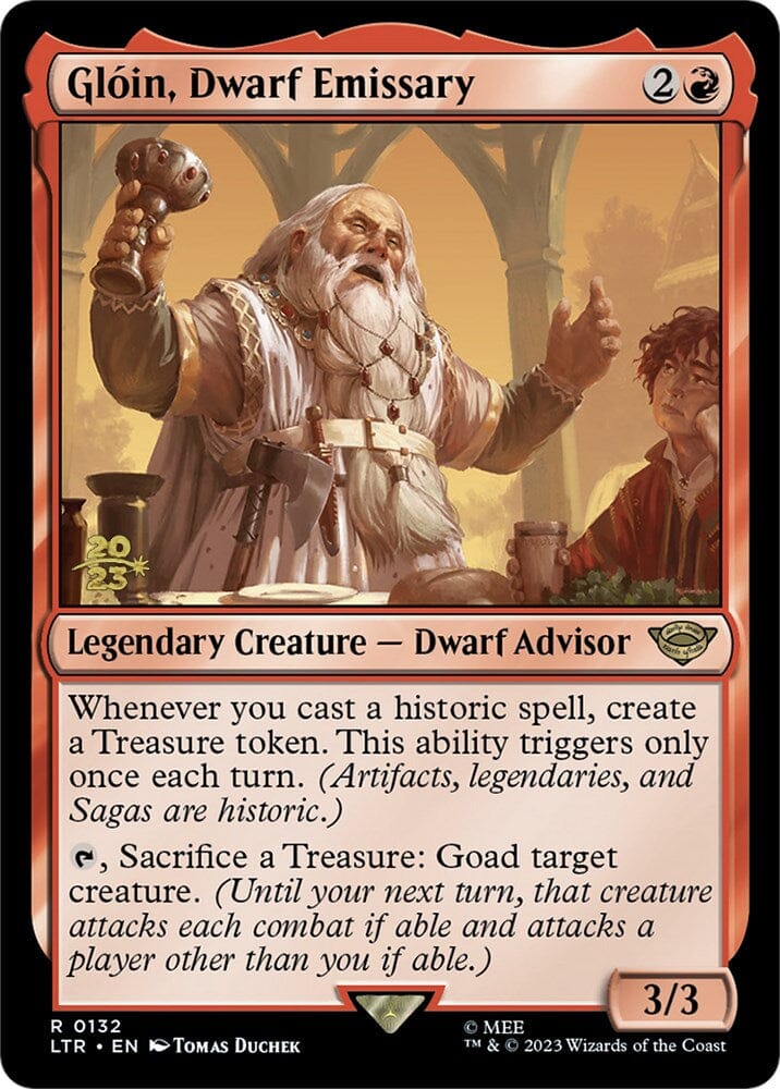Gloin, Dwarf Emissary [The Lord of the Rings: Tales of Middle-Earth Prerelease Promos] MTG Single Magic: The Gathering  | Multizone: Comics And Games